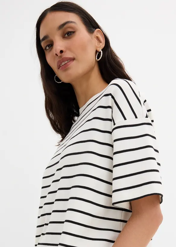 Randig T-shirt i ekologisk bomull, bonprix