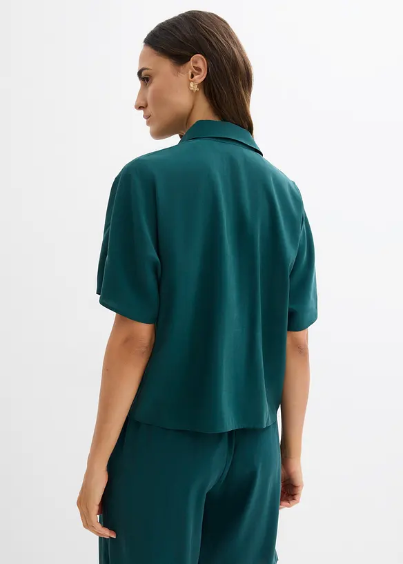 Blus i viskosmix med fladdermus&auml;rmar, bonprix