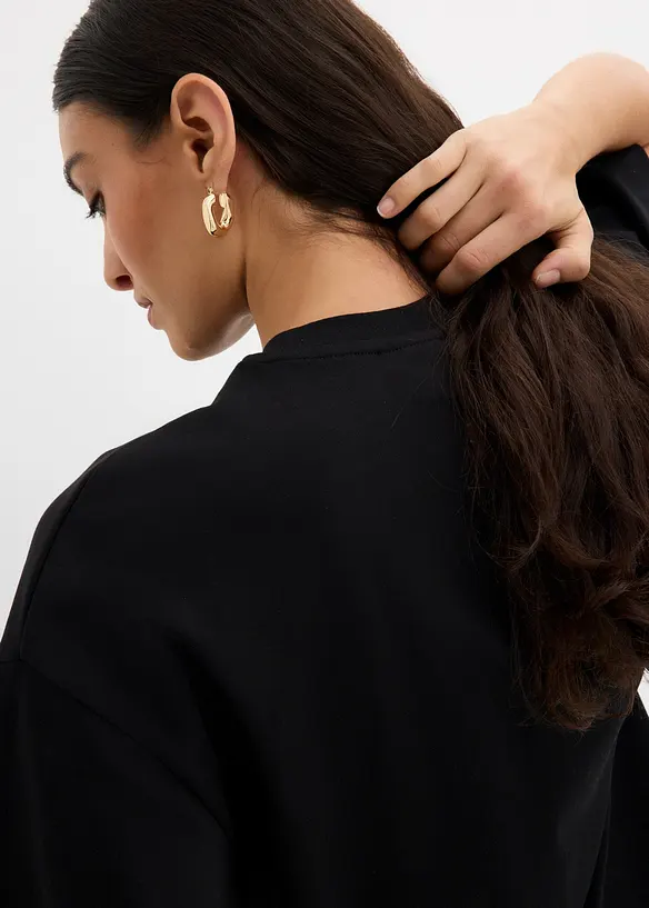 Oversizetopp i ekologisk bomull med asymmetrisk nederkant, bonprix