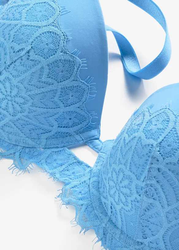Formpressad BH med v&auml;larbetad spets, bonprix