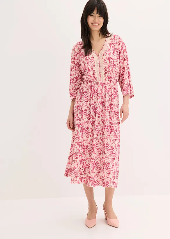 Jerseykl&auml;nning med spets, bonprix