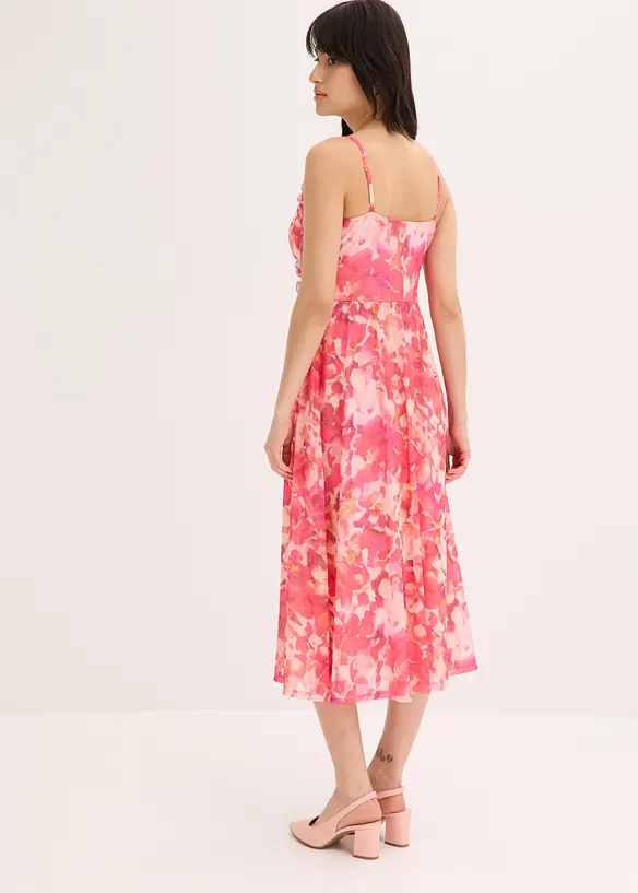 Kl&auml;nning i mjuk mesh med smala axelband, bonprix