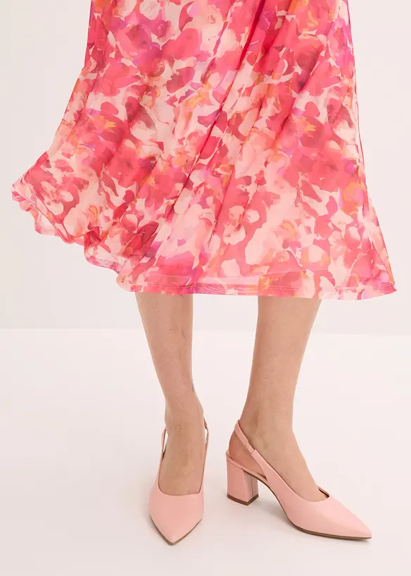 Kl&auml;nning i mjuk mesh med smala axelband, bonprix