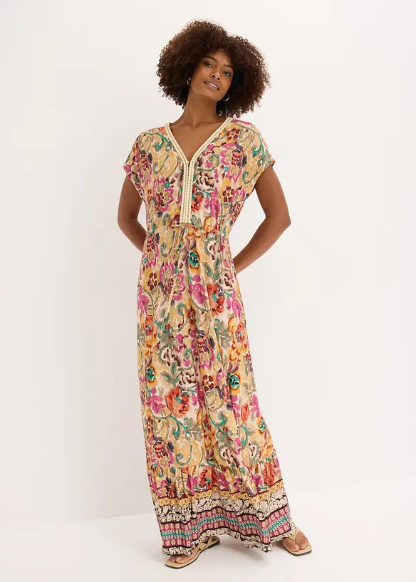 Jerseykl&auml;nning av mjuk viskosmix, bonprix