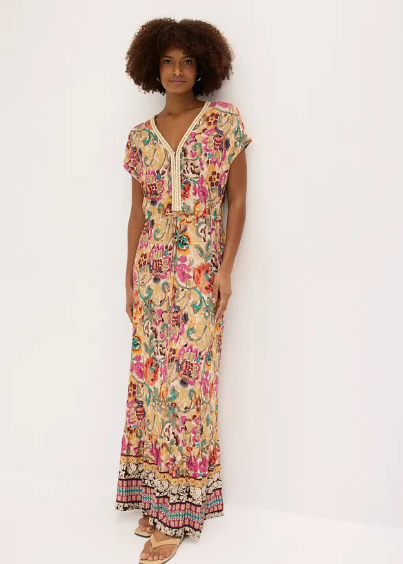 Jerseykl&auml;nning av mjuk viskosmix, bonprix