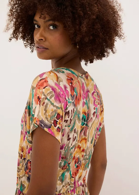 Jerseykl&auml;nning av mjuk viskosmix, bonprix