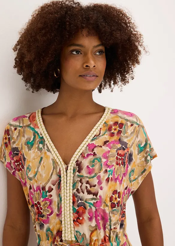 Jerseykl&auml;nning av mjuk viskosmix, bonprix