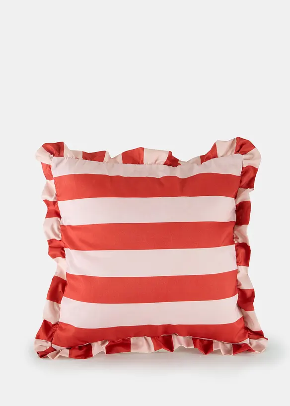 Prydnadskudde med r&auml;nder och kruskanter, bonprix