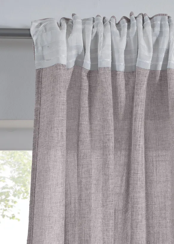 Gardin med linnelook (1-pack), bonprix