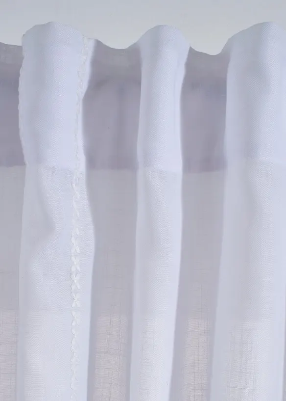 Gardin med broderade r&auml;nder (1-pack), bonprix