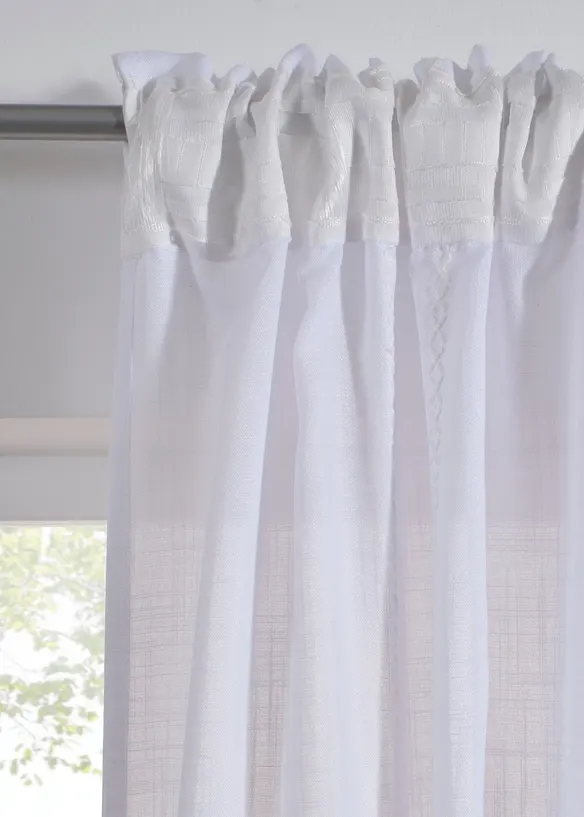 Gardin med broderade r&auml;nder (1-pack), bonprix