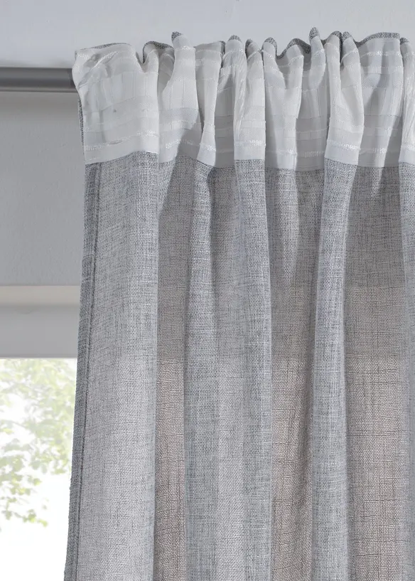 Gardin med linnelook (1-pack), bonprix