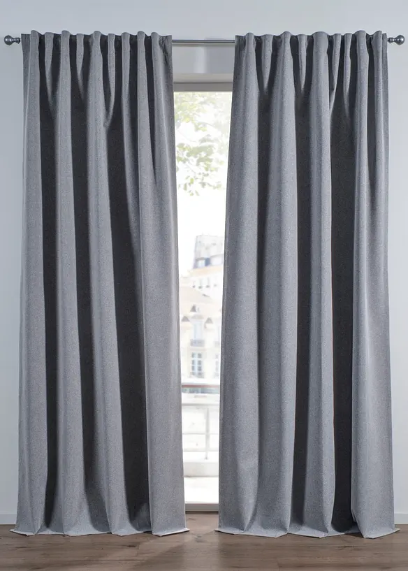 M&ouml;rkl&auml;ggande gardinl&auml;ngd med inv&auml;ndig bel&auml;ggning (1-pack), bonprix