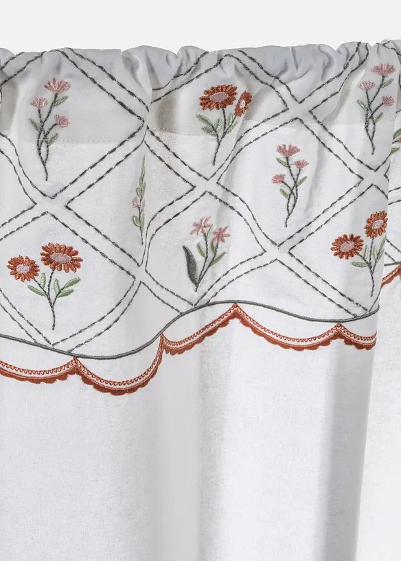 Caf&eacute;gardin i ekologisk bomull med broderi, bonprix