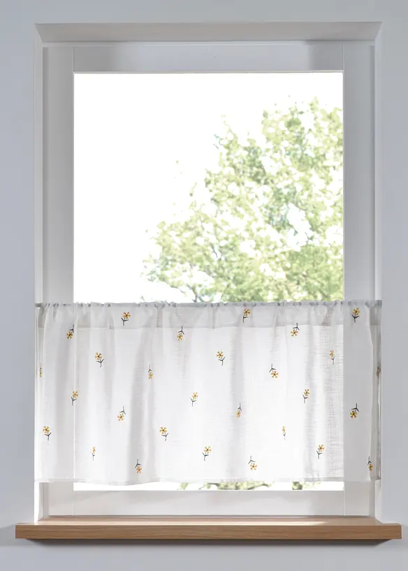 Caf&eacute;gardin med broderi, bonprix