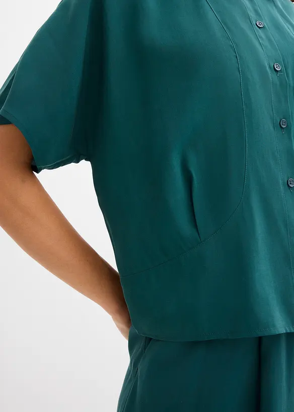 Blus i viskosmix med fladdermus&auml;rmar, bonprix