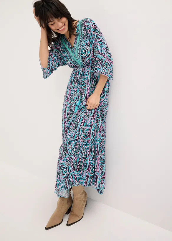 M&ouml;nstrad maxikl&auml;nning av viskos med mjukt fall, bonprix