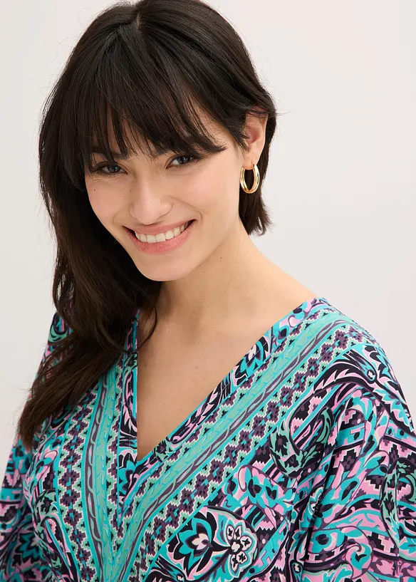 M&ouml;nstrad maxikl&auml;nning av viskos med mjukt fall, bonprix