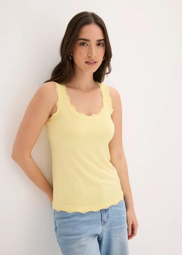 Linne med spets (2-pack), bonprix