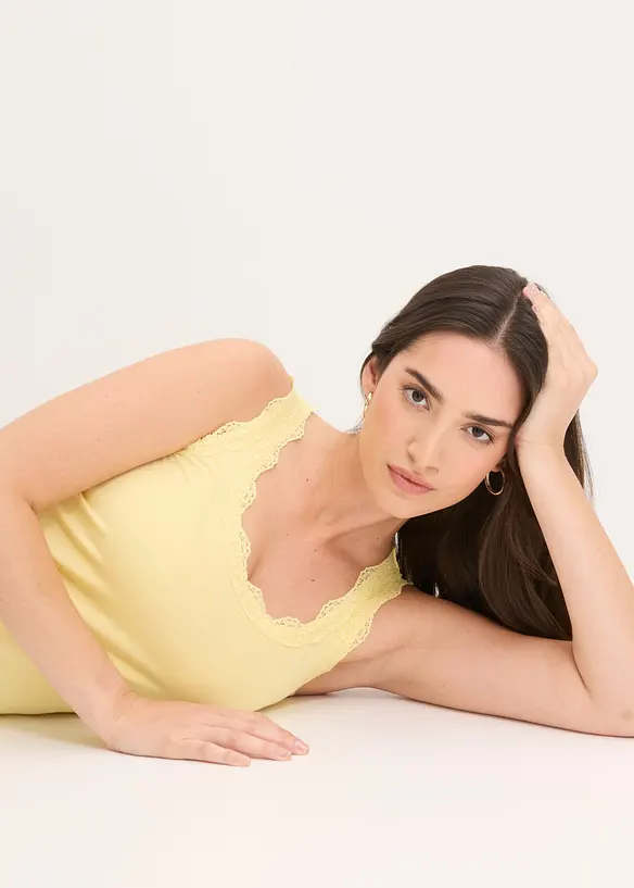 Linne med spets (2-pack), bonprix