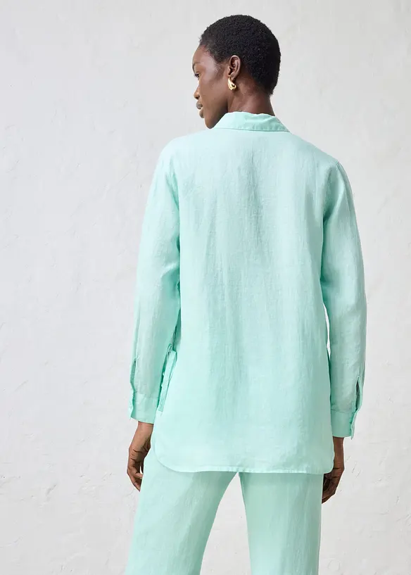 Skjortblus i linne, bonprix