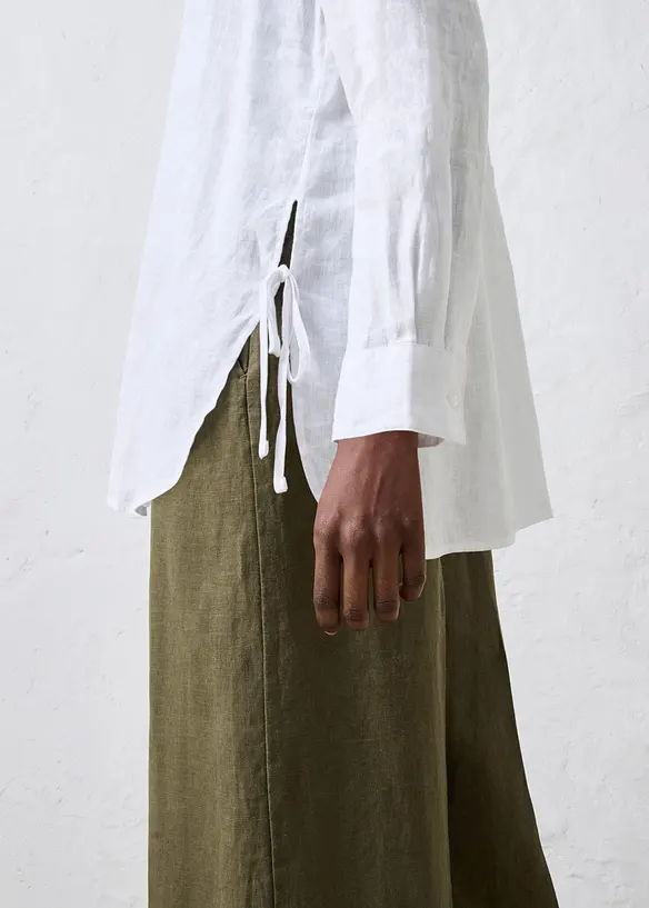 Skjortblus i linne, bonprix