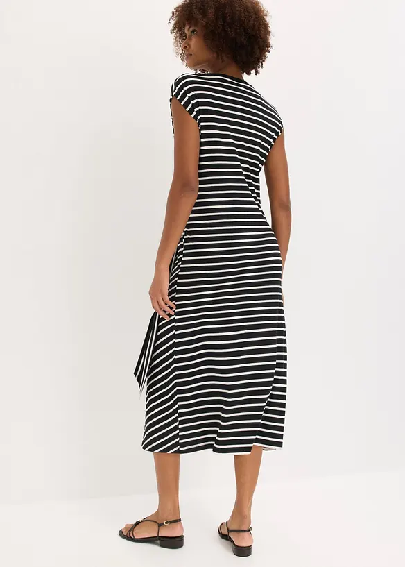 Jerseykl&auml;nning med drapering, bonprix