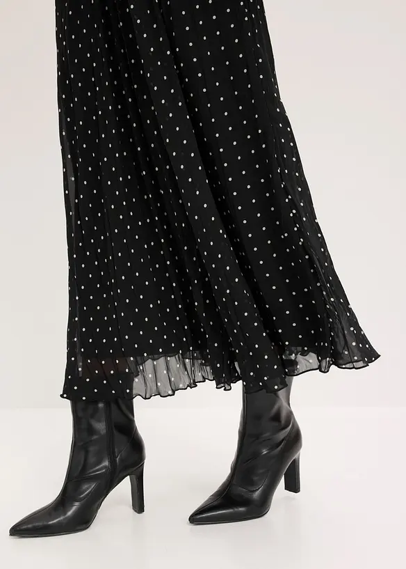 Chiffongkjol i krinklat material, bonprix