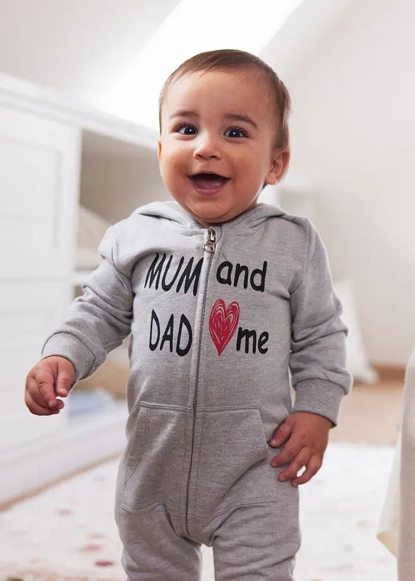 Trik&aring;overall med huva och dragkedja, bonprix