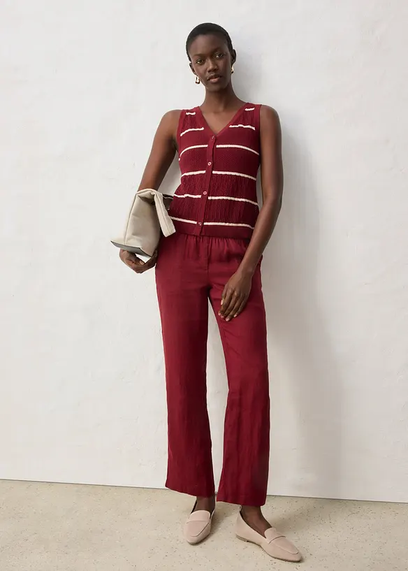 H&aring;lm&ouml;nstrad v&auml;st med linneandel, bonprix