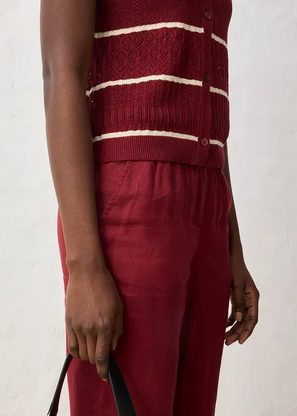 H&aring;lm&ouml;nstrad v&auml;st med linneandel, bonprix