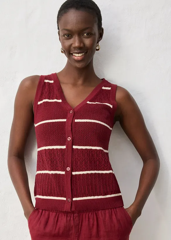 H&aring;lm&ouml;nstrad v&auml;st med linneandel, bonprix