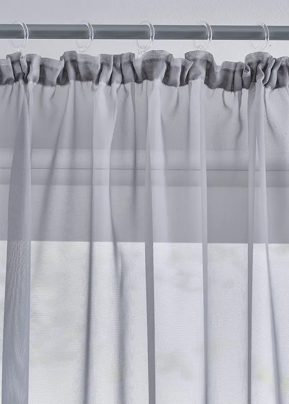 Gardin av l&auml;tt voile (2-pack), bonprix