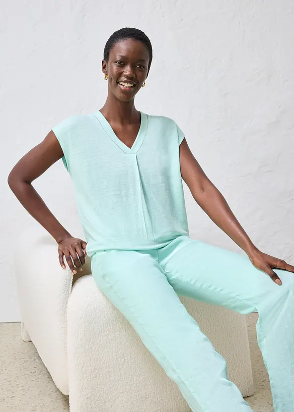 T-shirt i rent linne, bonprix