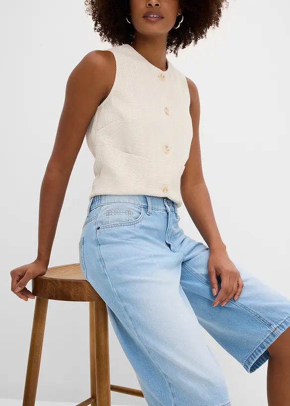 Jeansshorts med Mid Waist, bonprix