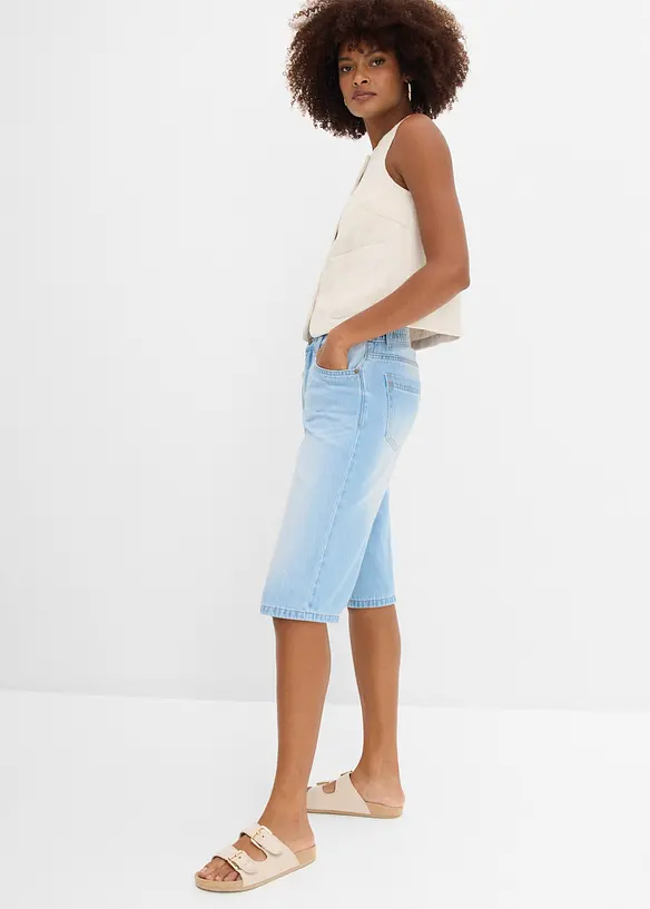 Jeansshorts med Mid Waist, bonprix