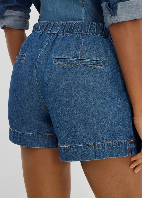 Jeansshorts Mid Waist, med bekv&auml;m midja, bonprix