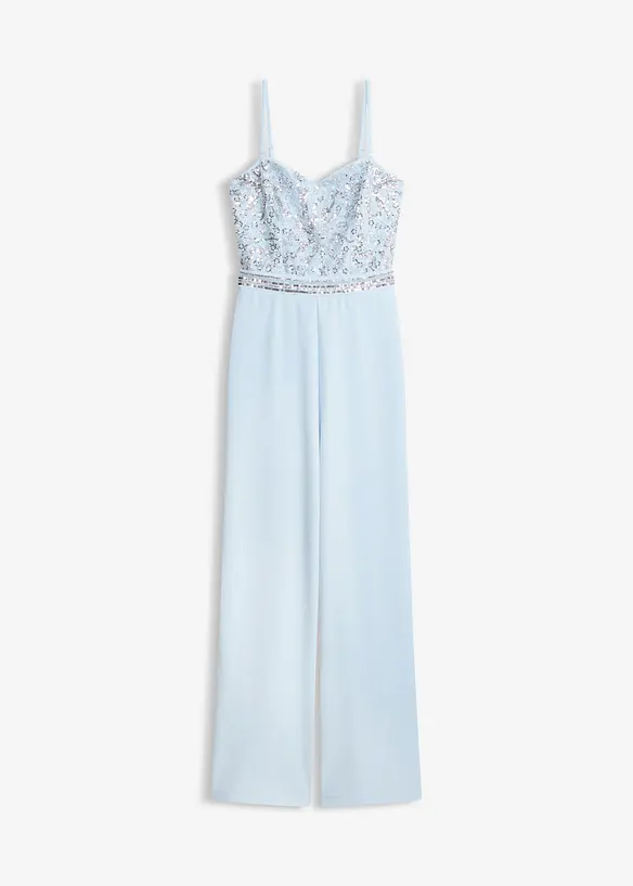 Jumpsuit i kr&auml;pp med struktur och med p&auml;rlbroderi, bonprix