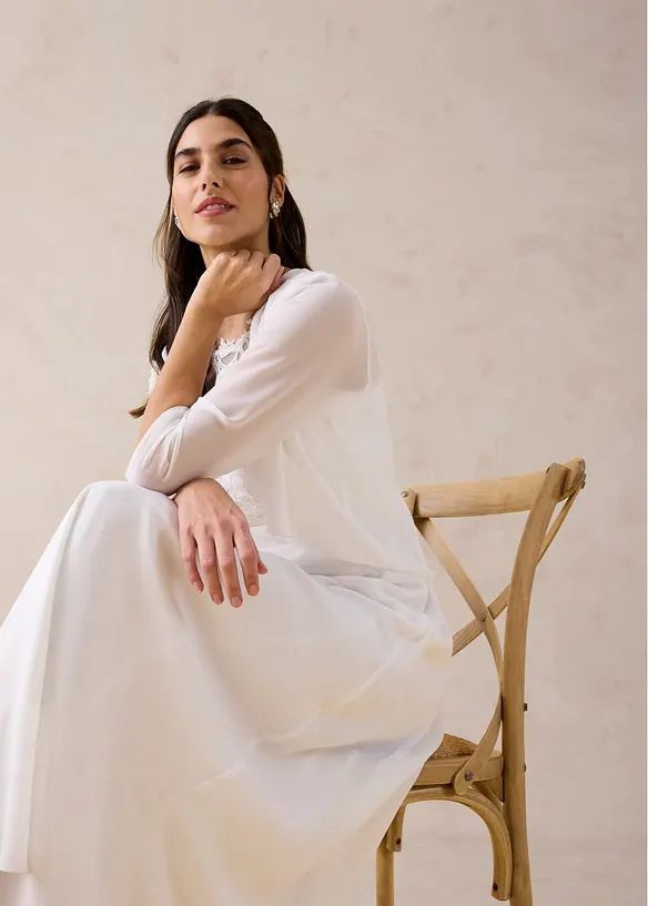 Chiffongbolero med &aring;tervunnen polyester, bonprix