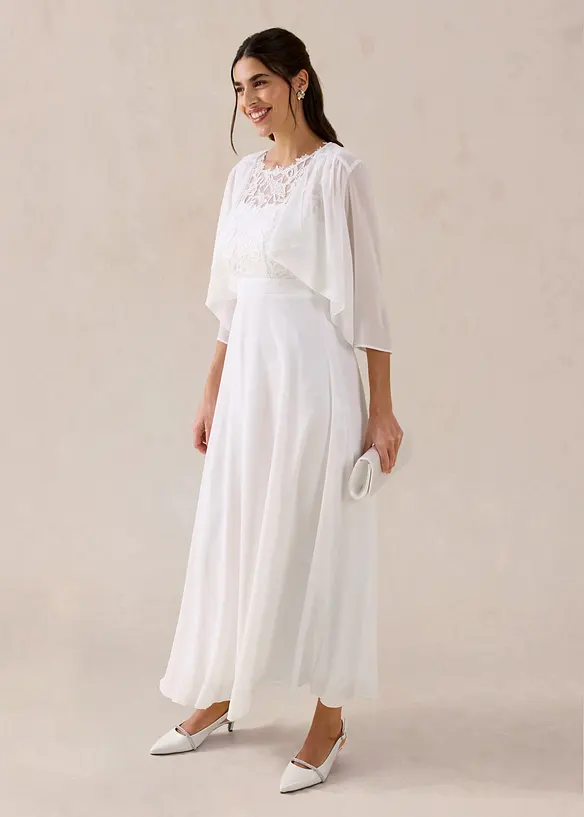 Chiffongbolero med &aring;tervunnen polyester, bonprix