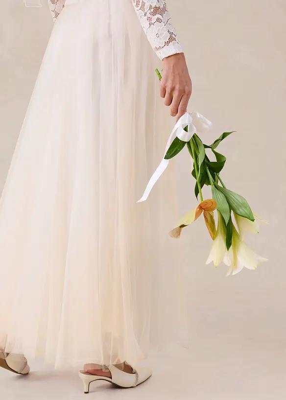 Maxikjol i skir tyll, bonprix