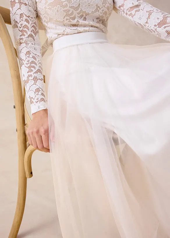 Maxikjol i skir tyll, bonprix