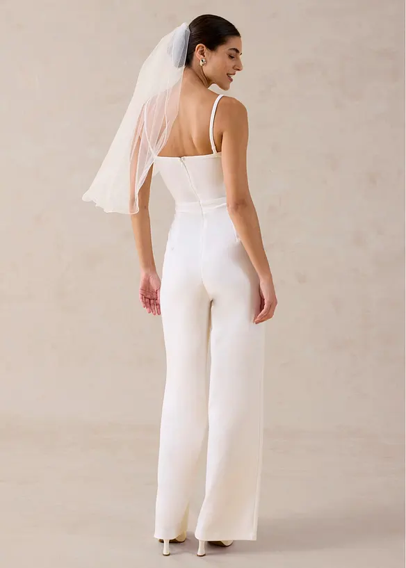 Jumpsuit i kr&auml;pp med struktur och med p&auml;rlbroderi, bonprix