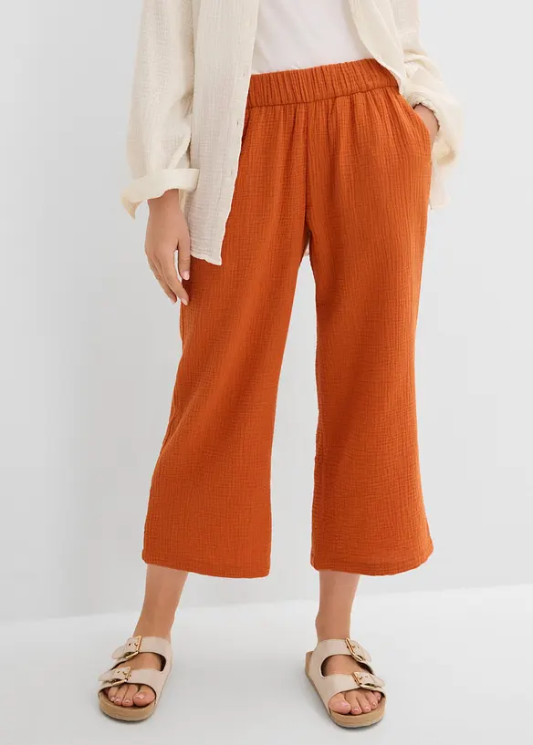 Marlenebyxa i bomullsmuslin, bonprix