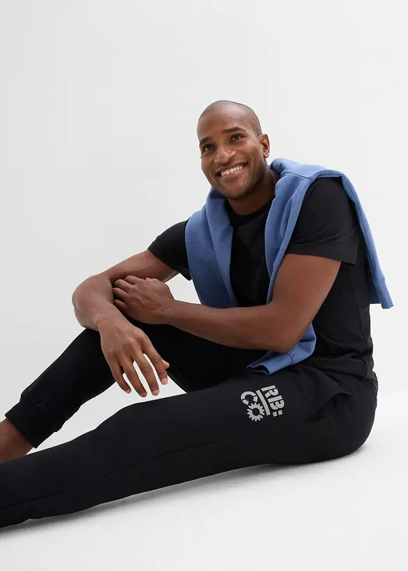 Joggingbyxa med kontrasterande detaljer, bonprix