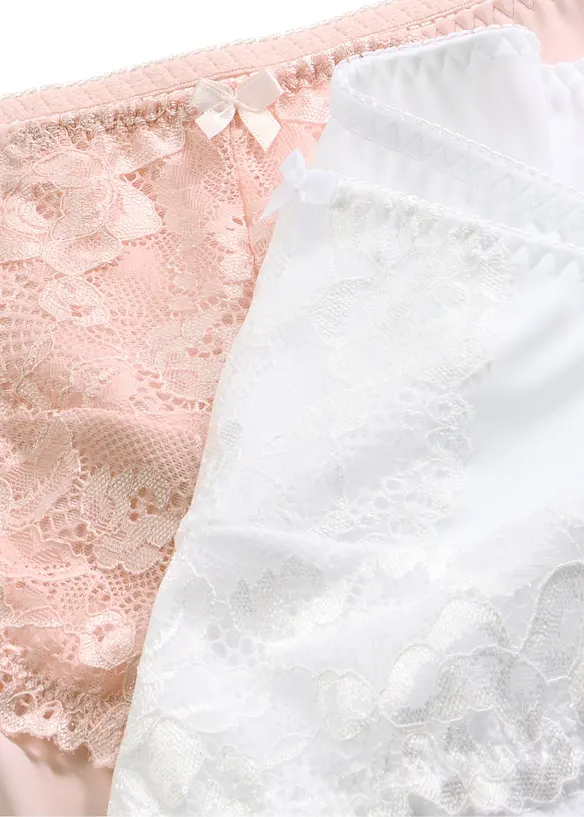 Maxitrosa med blomm&ouml;nstrad spets (2-pack), bonprix