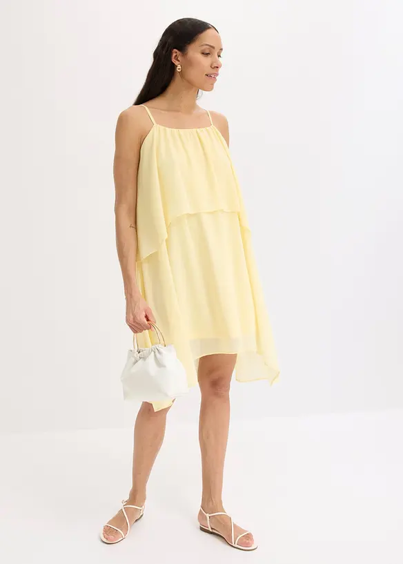 Chiffongkl&auml;nning som &auml;r l&auml;ngre bak &auml;n fram, bonprix