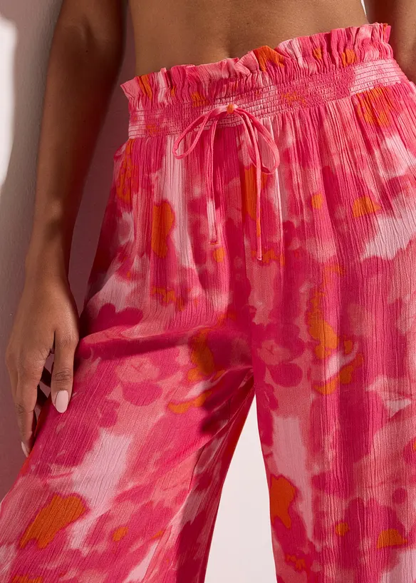 Strandbyxa i krinklat material med struktur, bonprix