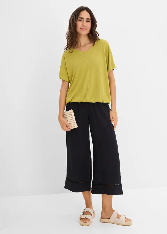 Topp med stickad look, bonprix