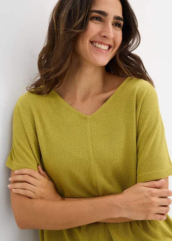 Topp med stickad look, bonprix
